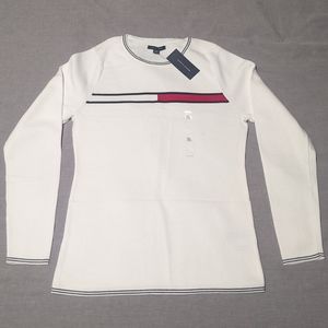NWT White Fitted Sweater Tommy Hilfiger Size XL